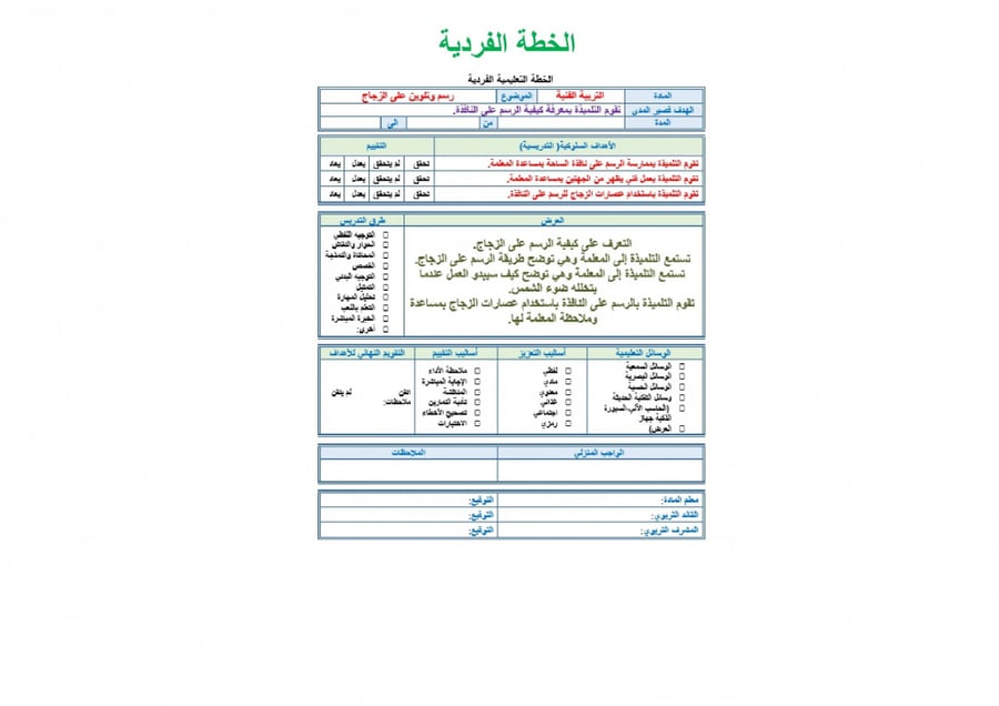 تحضير تربية فنية ثالث متوسط الفصل الثالث تربية فكرية
