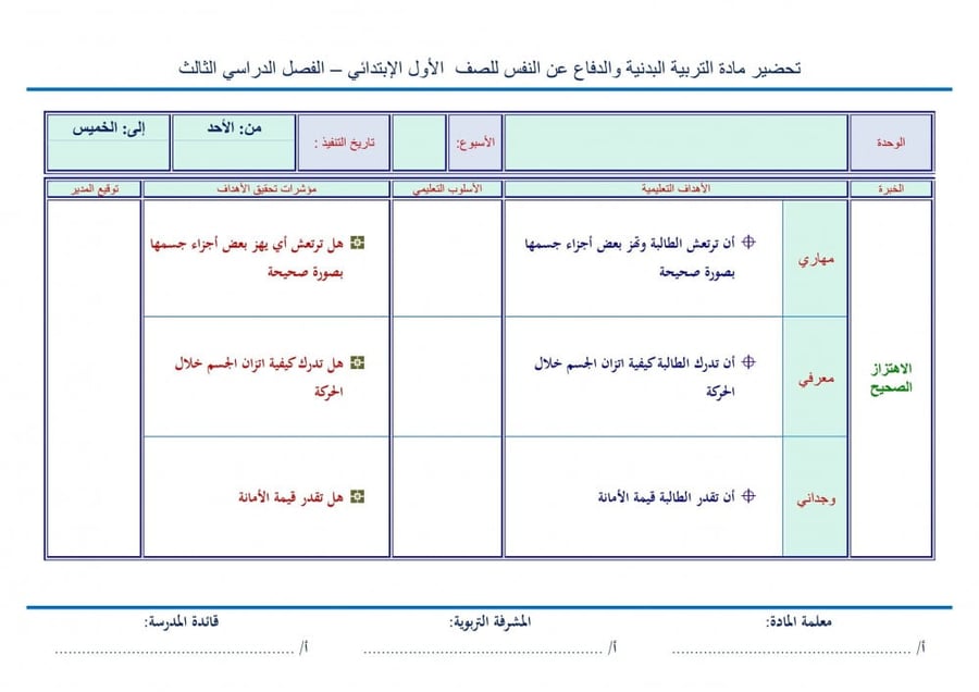 تحضير درس القامة الصحيحة مهارات حياتية وتربية اسرية ثالث ابتدائى الفصل