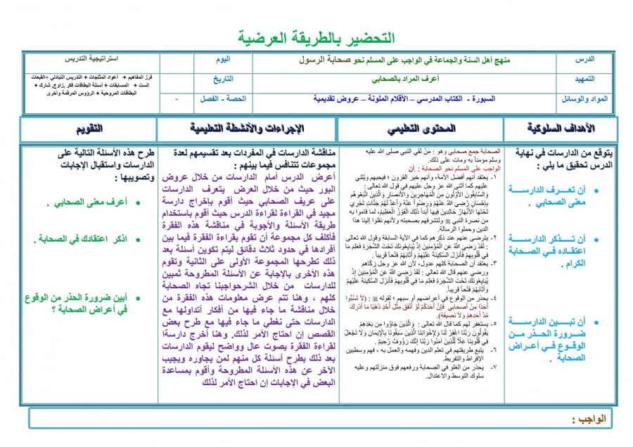تحضير علوم دينية ثالث كبيرات الفصل الثالث