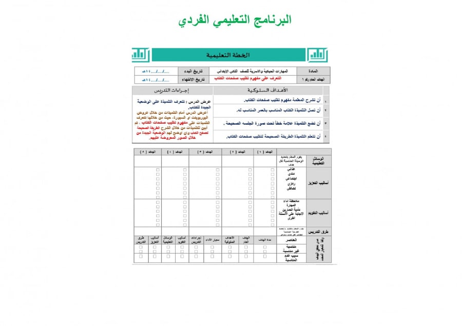 تحضير مهارات حياتية واسرية ثاني ابتدائي الفصل الثالث تربية فكرية
