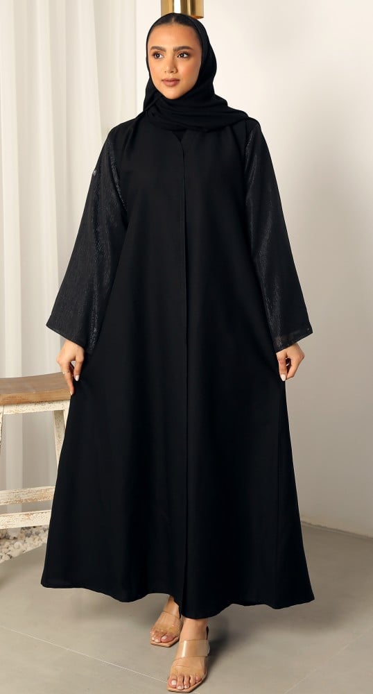 عباية كلوش كسرة جانبية لامعة