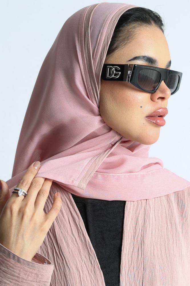 عباية كريب أمريكي وردي قصة كلوش
