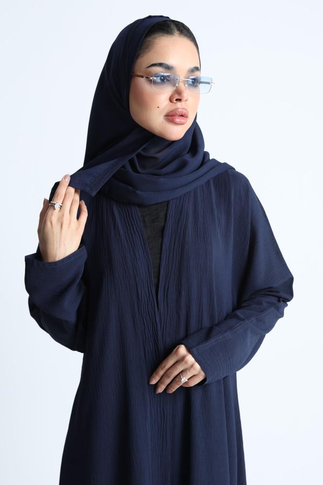 عباية كريب أمريكي كحلي قصة كلوش