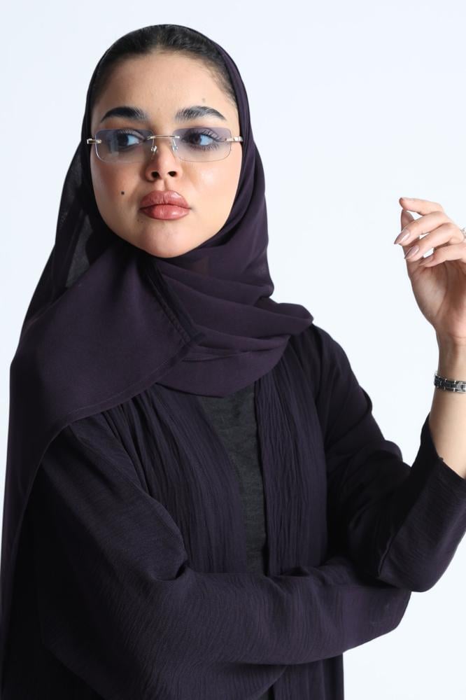عباية كريب أمريكي بنفسجي داكن قصة كلوش