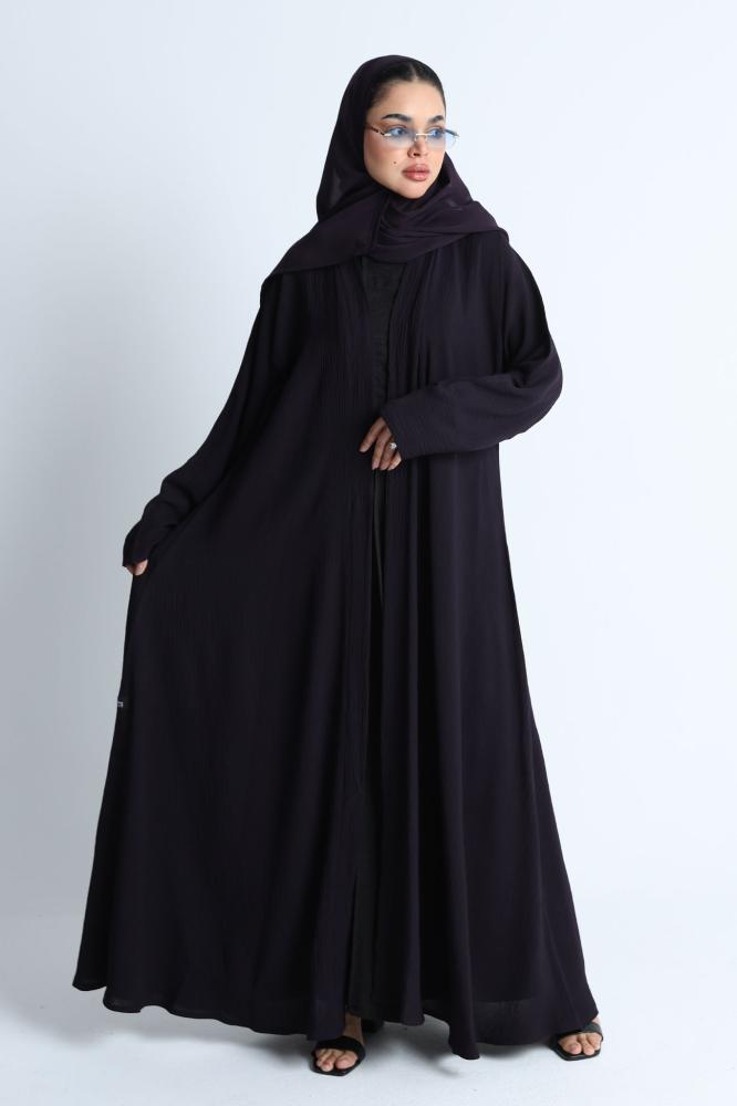عباية كريب أمريكي بنفسجي داكن قصة كلوش