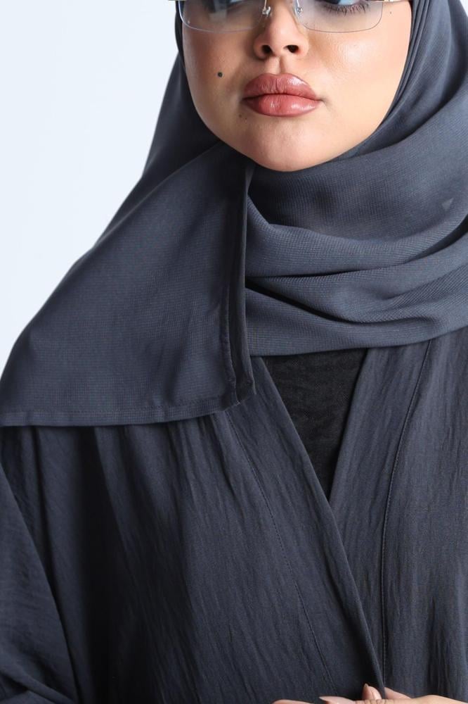 عباية كريب أمريكي رمادي قصة كلوش