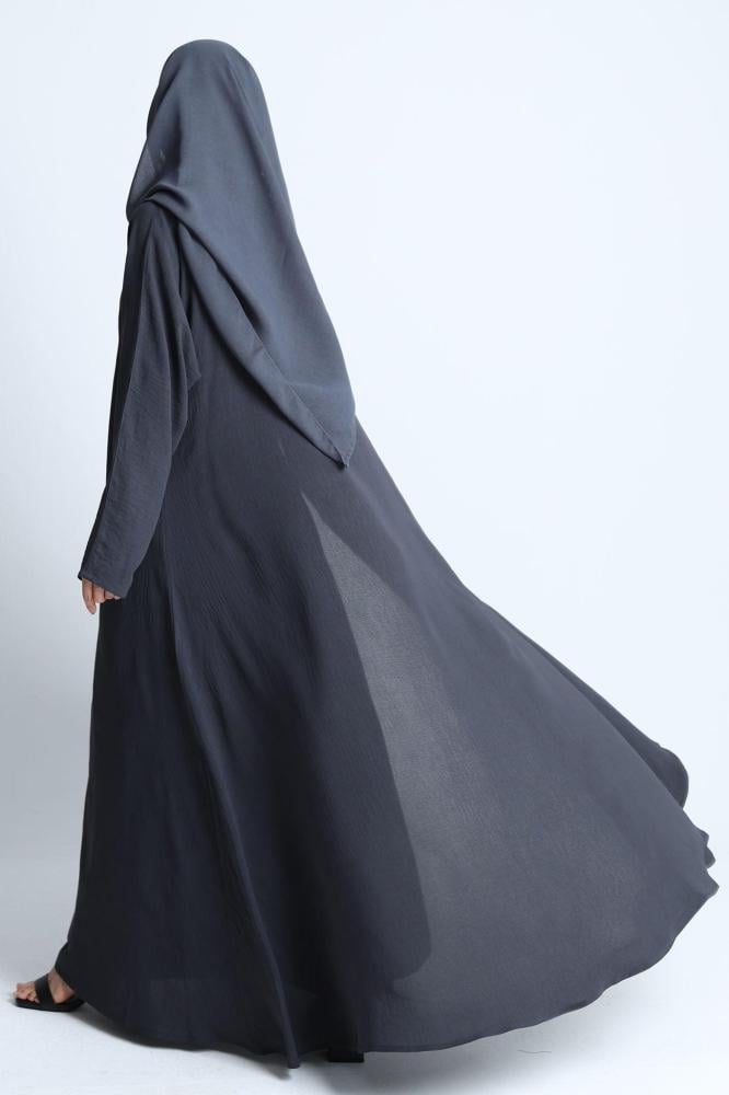 عباية كريب أمريكي رمادي قصة كلوش