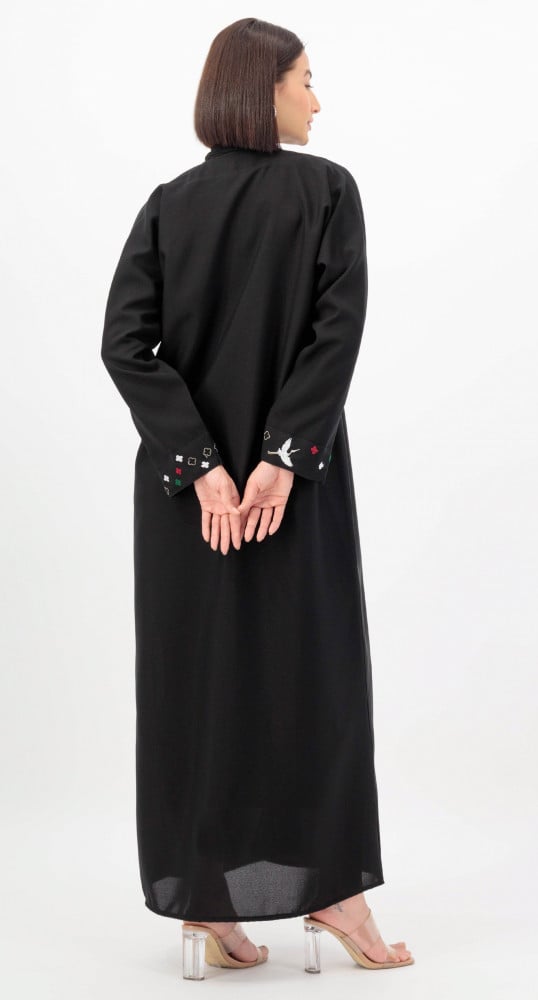 عباية طقطق أكمام تطريز طائر