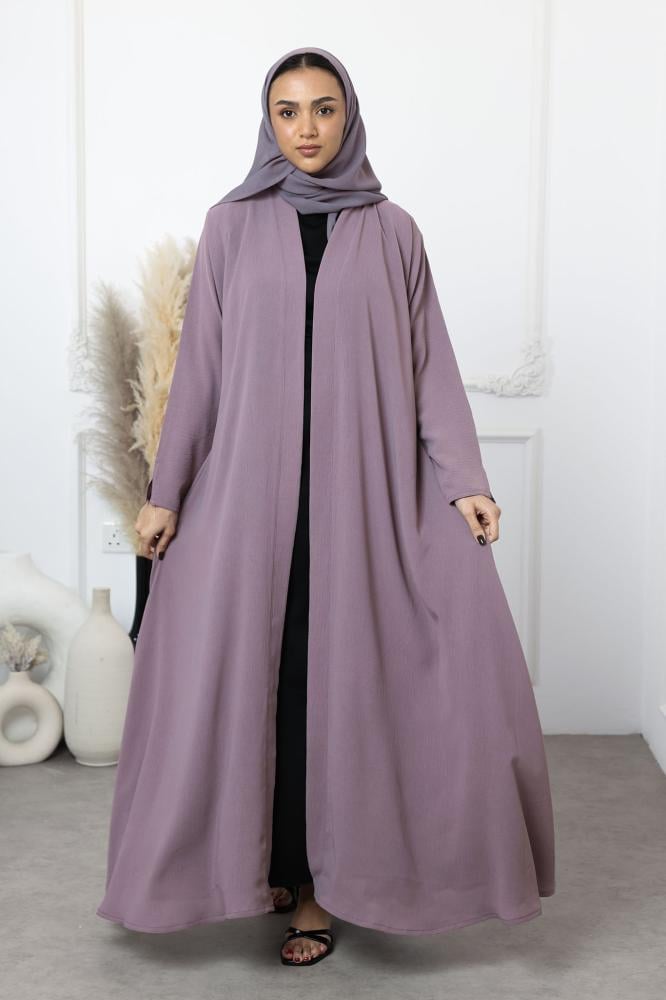 عباية كريب أمريكي اكمام مفتوحة-موف