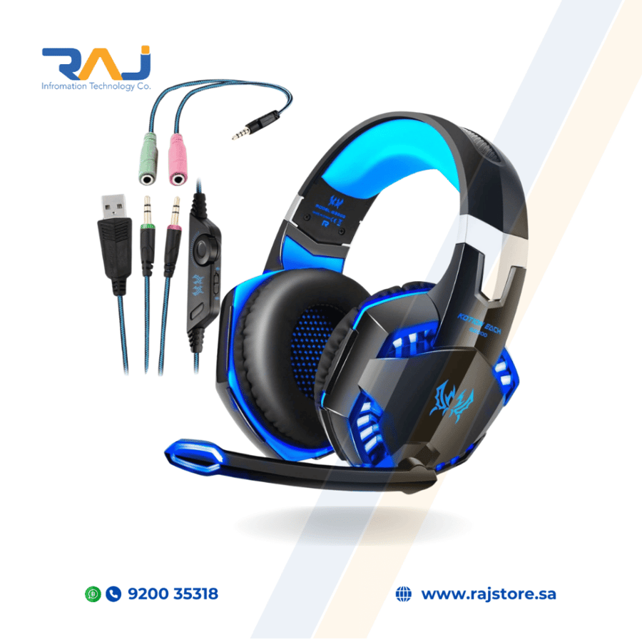 G2000 USB & 3.5MM JACK KOTIسماعات راس للالعاب توضع فوق الاذن من ايتش موديل رقم G2000، سماعة رأس، سلكي