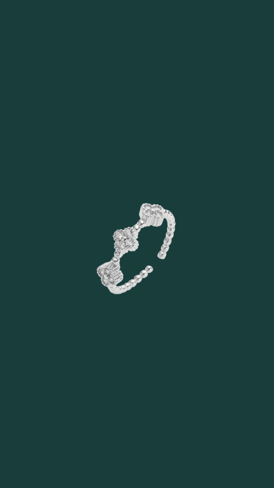 Silver alhambra ring