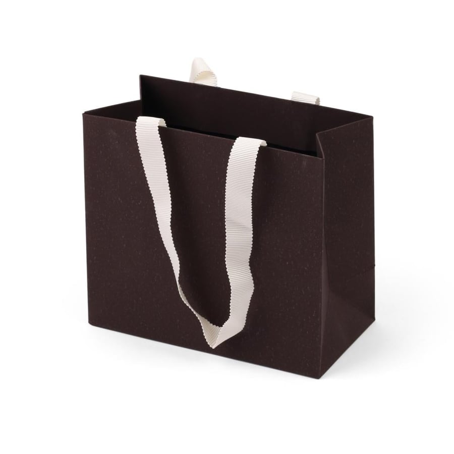 مجموعة (12) كيس ورقي بمسكة شريطة - لون بني|16*8*14سم