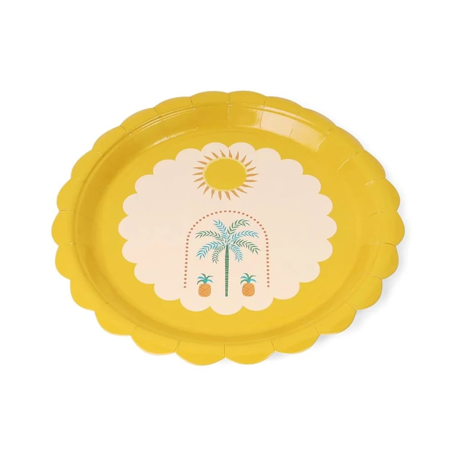 صحون ورقية بطباعة نخلة