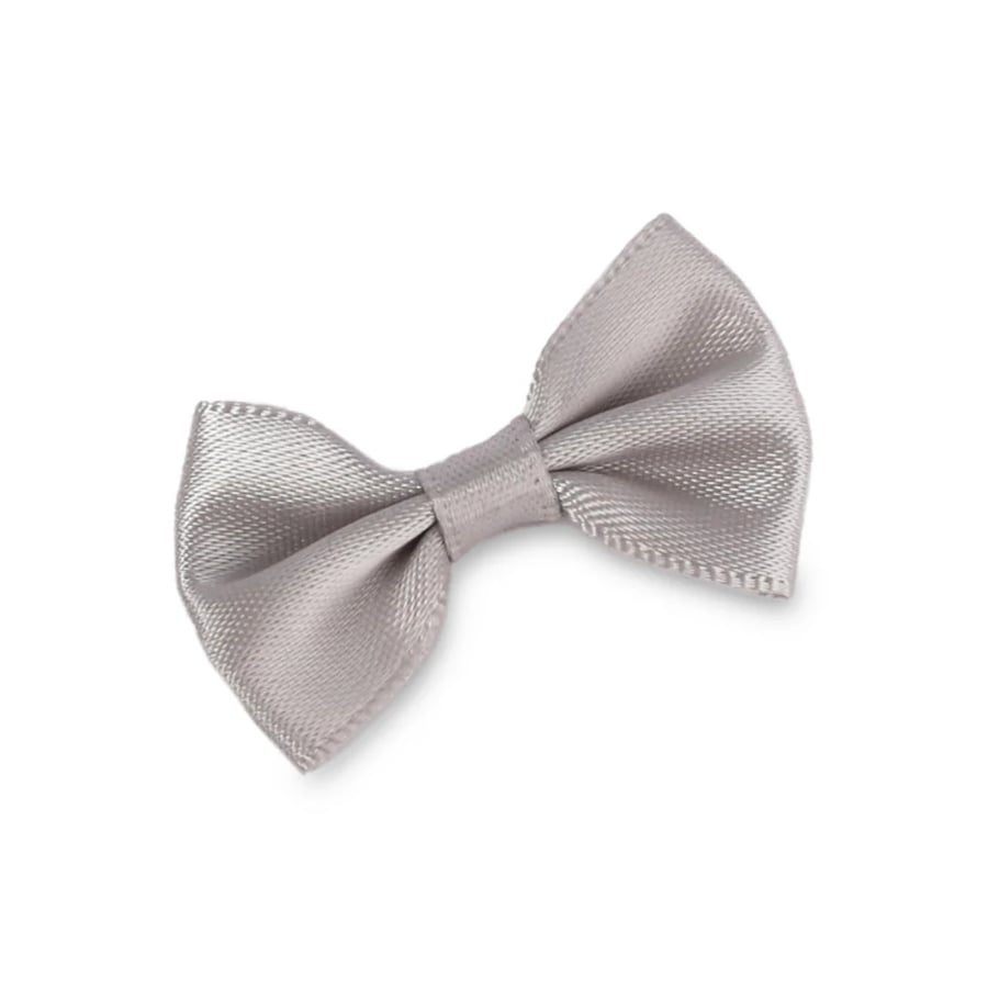 Set of (12) satin bows in gray color | 3.6 cm