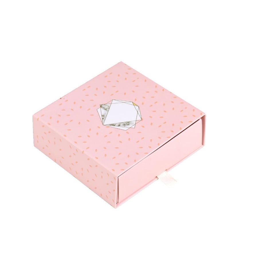 A set of (12) luxury pink boxes for accessories and sweets with a pull rope