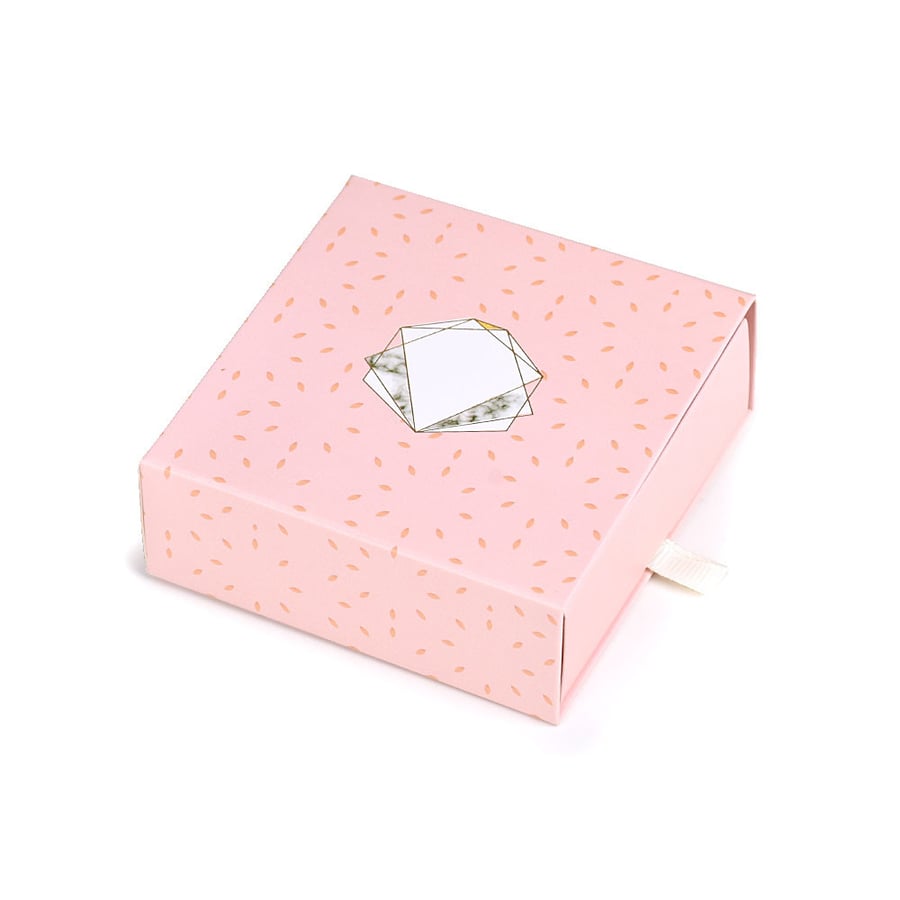 A set of (12) luxury pink boxes for accessories and sweets with a pull rope