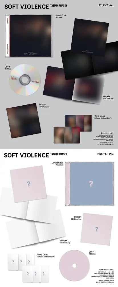 (PRE-ORDER) TAEMIN - [PHASE I : SOFT VIOLENCE] Album JEWEL RANDOM Version