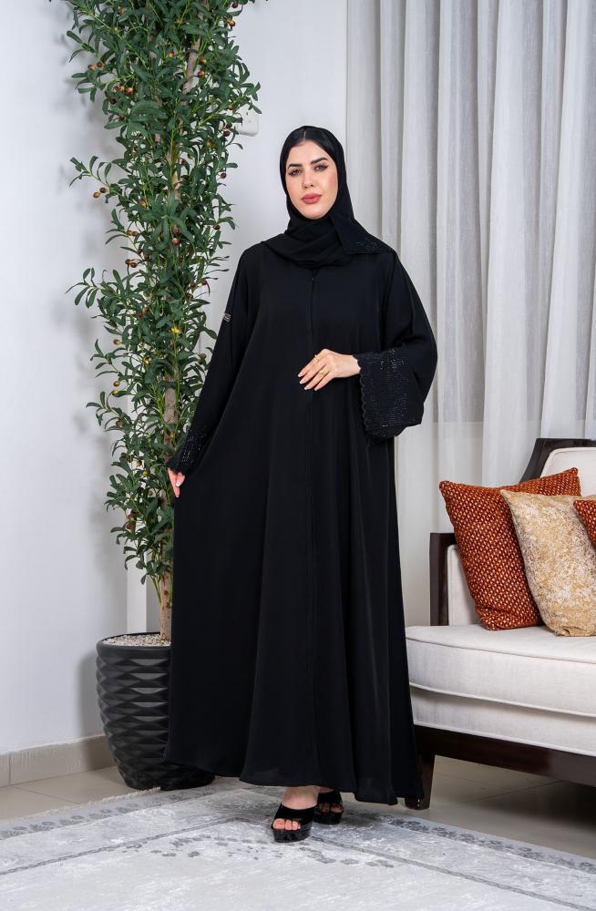 عباية نص كلوش خطوط كرستال
