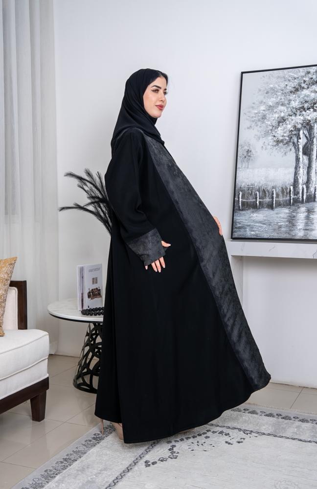 عباية نص كلوش سيراميك _بواجهة جاكار مرصعة كريستال