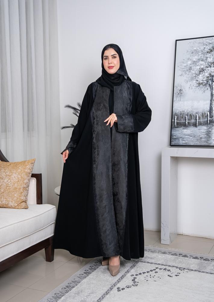 عباية نص كلوش سيراميك _بواجهة جاكار مرصعة كريستال