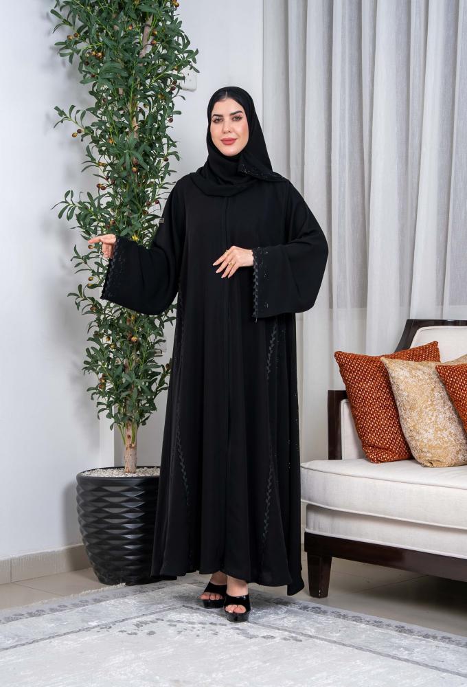 عباية نص كلوش شغل جانبي كرستال