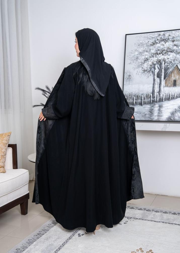 عباية نص كلوش سيراميك _بواجهة جاكار مرصعة كريستال
