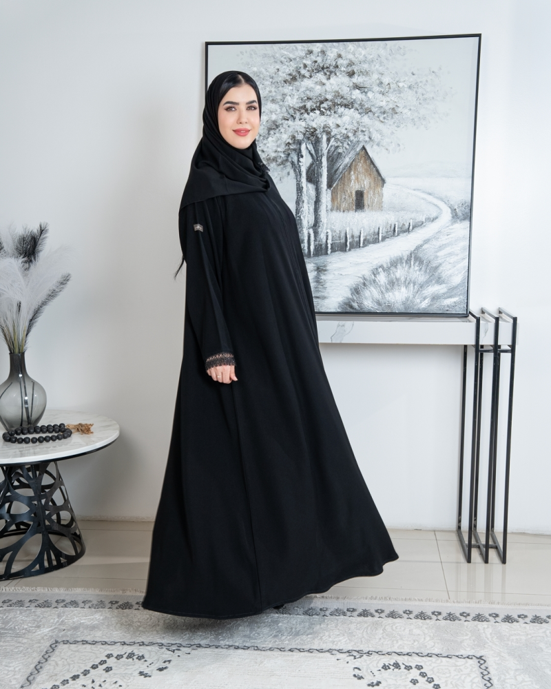 عباية نص كلوش بكلفة جبير وكريستال – قماش سراميك