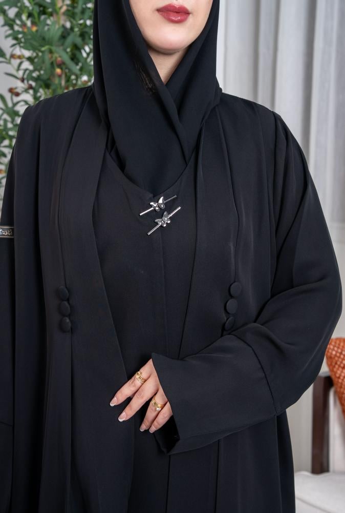 عباية ربع كلوش _قطعتين متصله