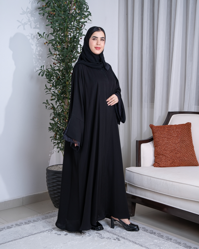 عباية إنترنت فراشة بأكمام دانتيل فاخرة