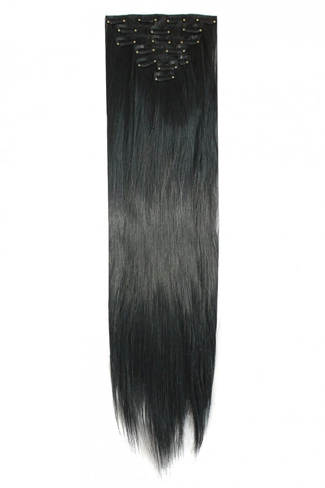 Soft black mixed hair extension 8 pieces