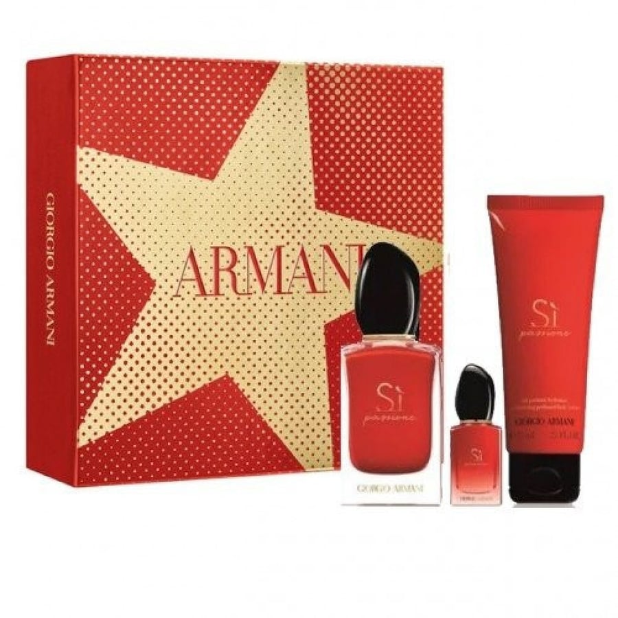 طقم ارماني Si باشن او دو بارفيوم (عطر100مل+عينة للشنطة 15مل+بودي لوشن75مل)