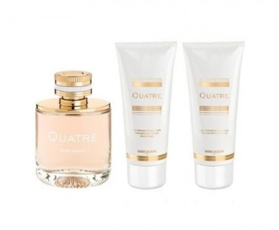 طقم بوشرون كواتر النسائي او دو بارفيوم (عطر 100مل+بودي لوشن 100مل+شاور جل 100مل)