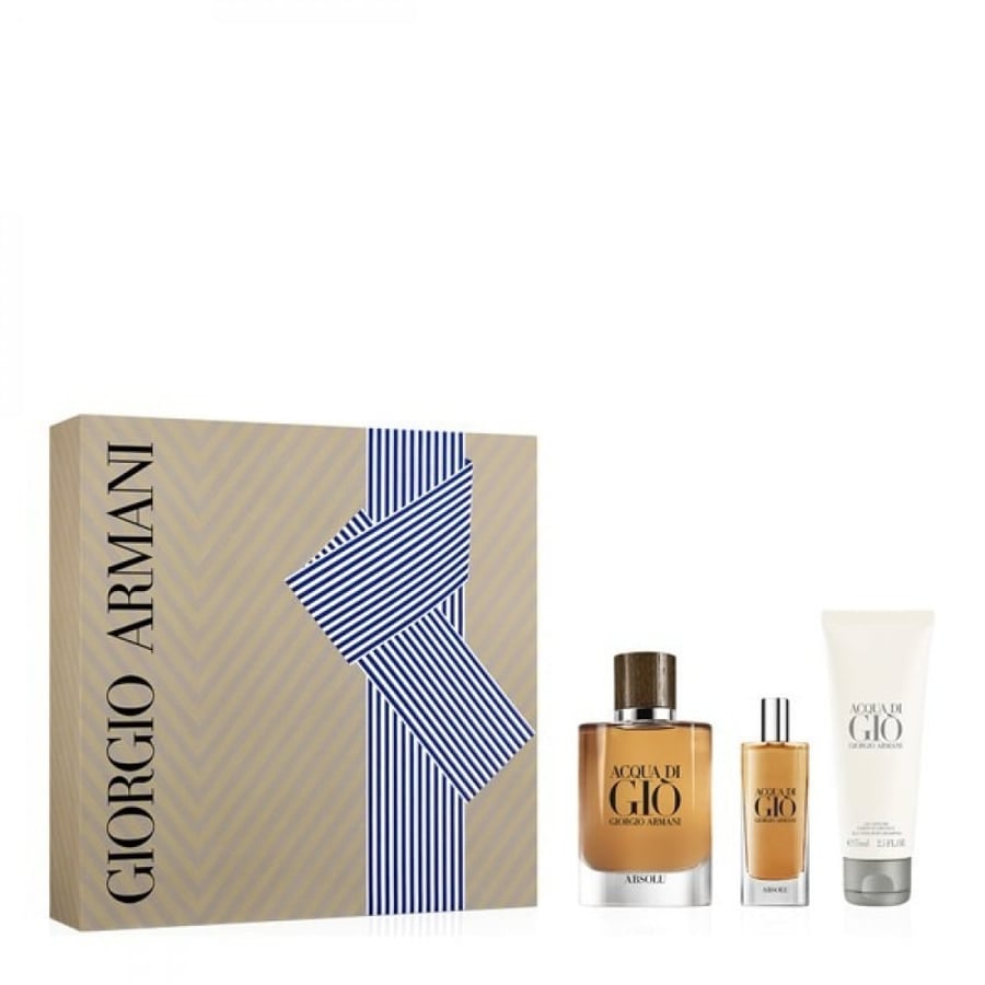 Armani Acqua di Giò Absolu men's perfume set (75ml perfume + 15ml sample + 75ml shower gel)