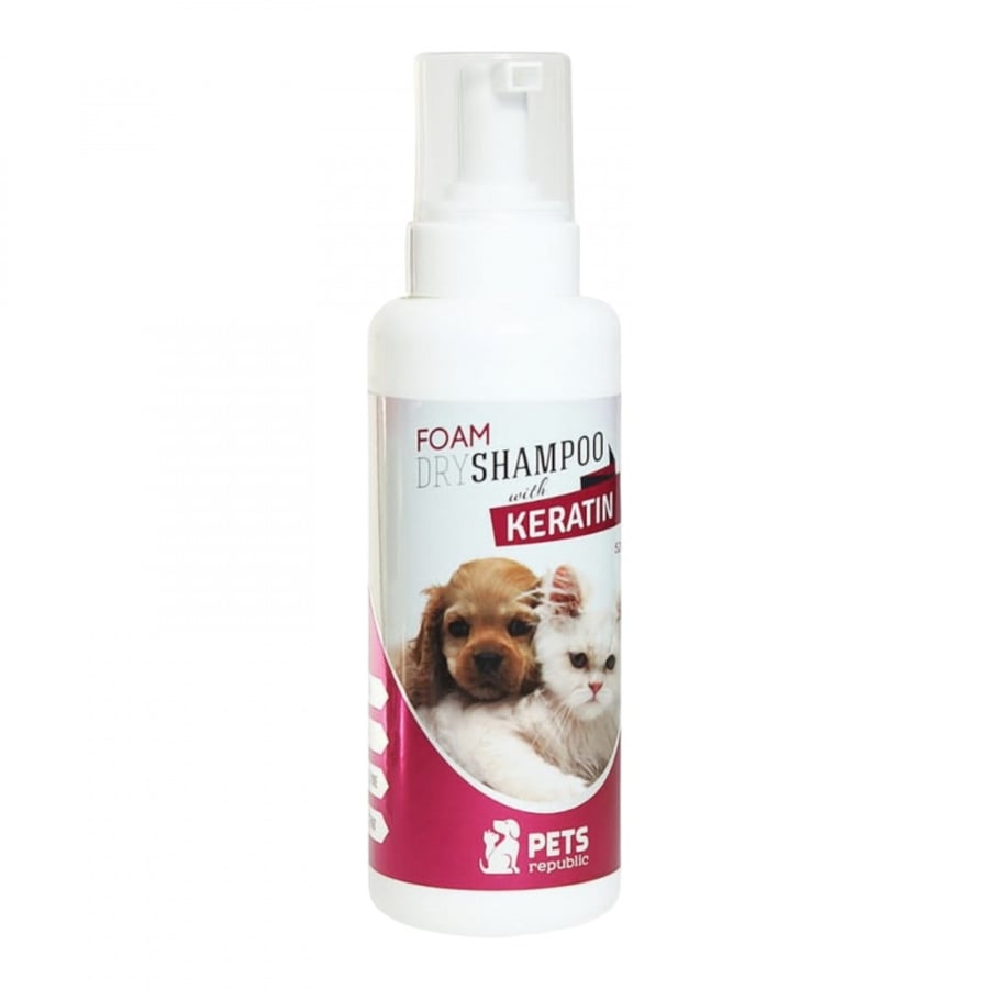 شامبو جاف  للقطط و الكلاب مع  الكيراتين حجم كبير 520 ml