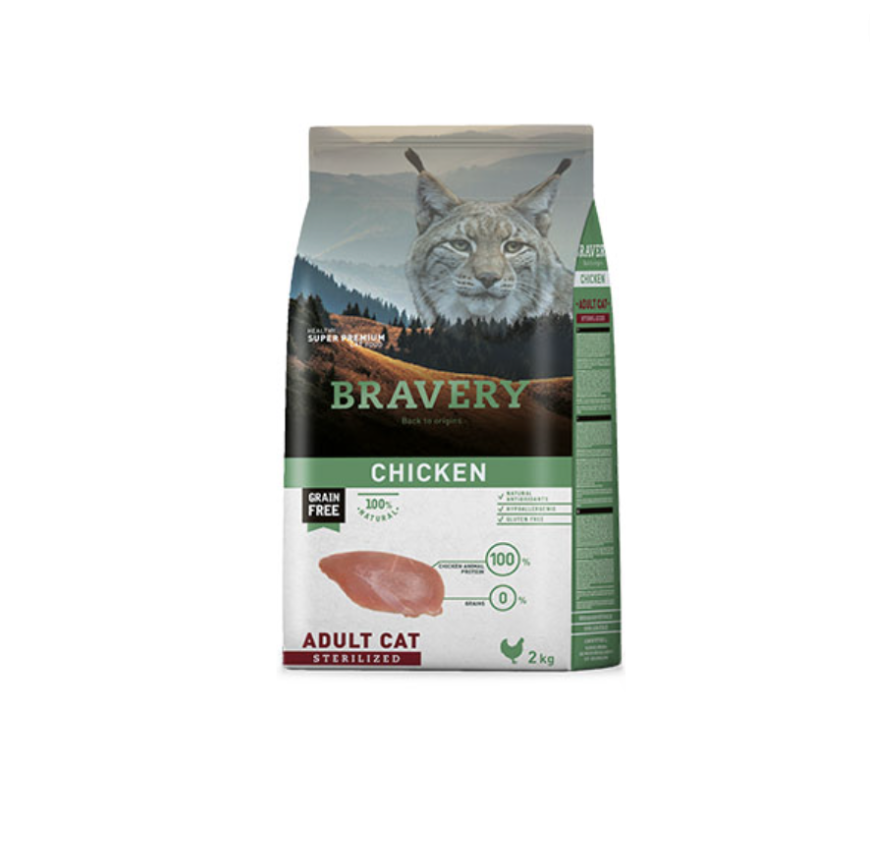 BRAVERY CHICKEN ADULT STERILIZED CATS (grain free) 2kg