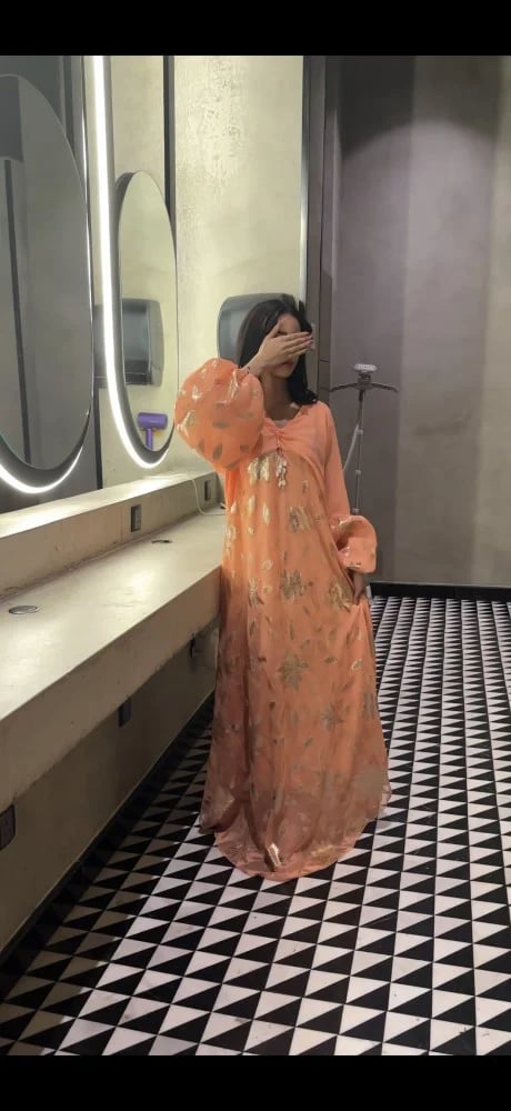 جلابية شيفون بقصه مميزه