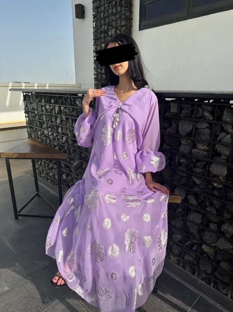جلابية شيفون بقصه مميزه