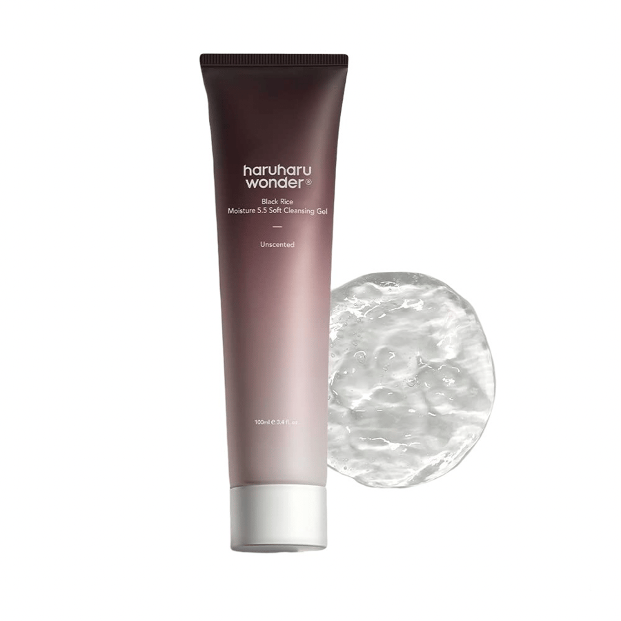 غسول جيل Haruharu Wonder Black Rice Moisture 5 5 مع جل شفاف