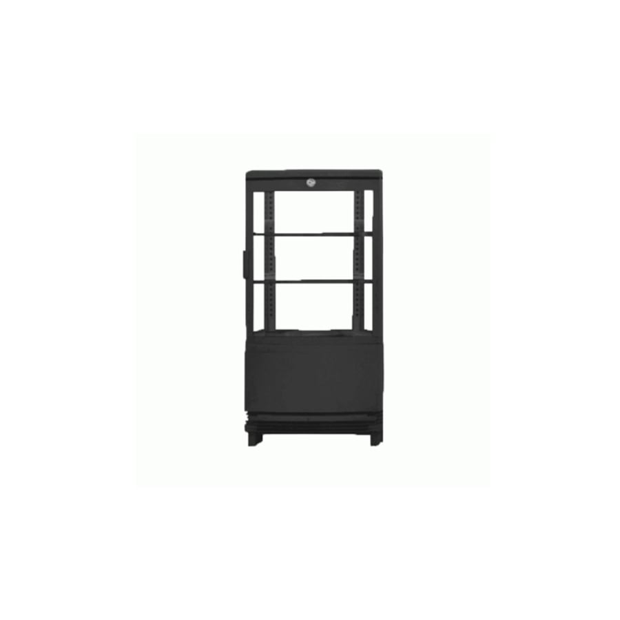 ثلاجة بانكول 1 باب جوانب زجاج مقوس أسود موديل RT-58L(1R)
