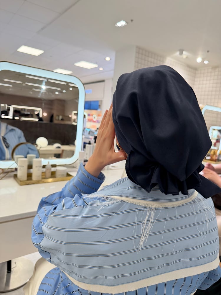 توربان كحلي بحبل من الخلف للتحكم بالمقاس