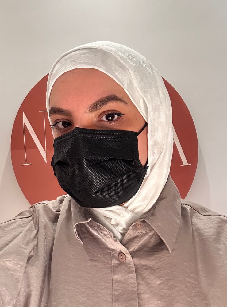 طرحه لف(قطعتين)لون اوف وايت
