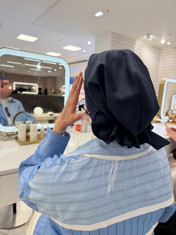 توربان كحلي بحبل من الخلف للتحكم بالمقاس
