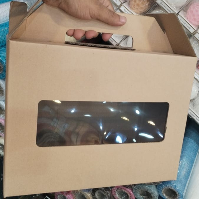 علب وبوكسات وجبات كرتوني بنافذة شفاف بعدة مقاسات