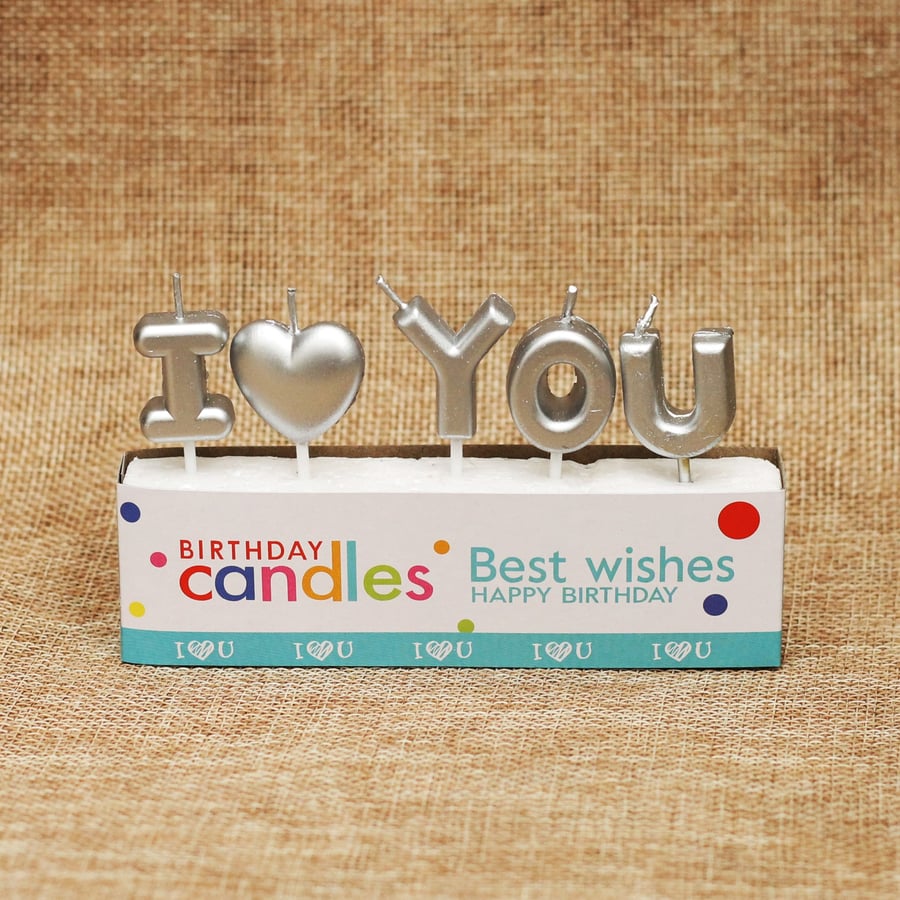 شموع تزيين الكيك I LOVE YOU