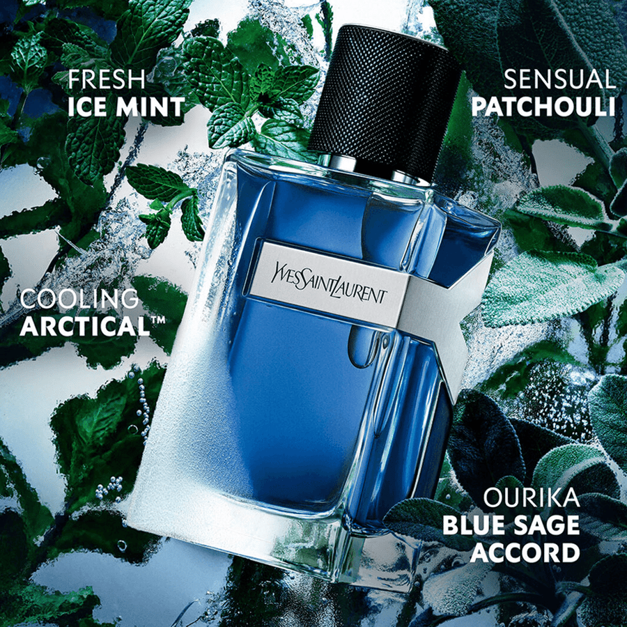 قارورة YSL Y Iced Cologne الزرقاء الجليدية - عطر رجالي منعش