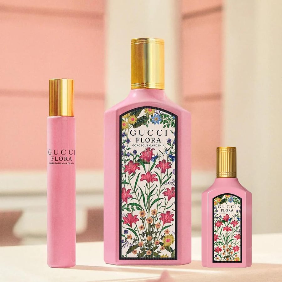 مجموعة عطر فلورا جورجيس جاردينيا من قوتشي للنساء - او دو برفيوم - 3 قط