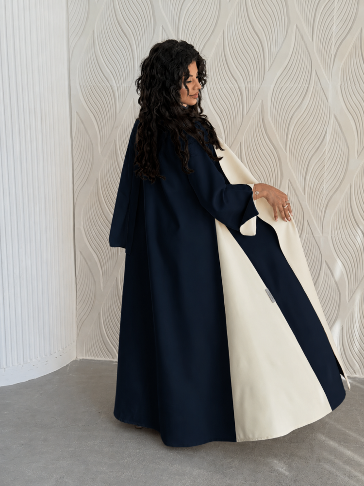 عباية طيف - كحلي + بيج فاتح عرض لفترة محدودة