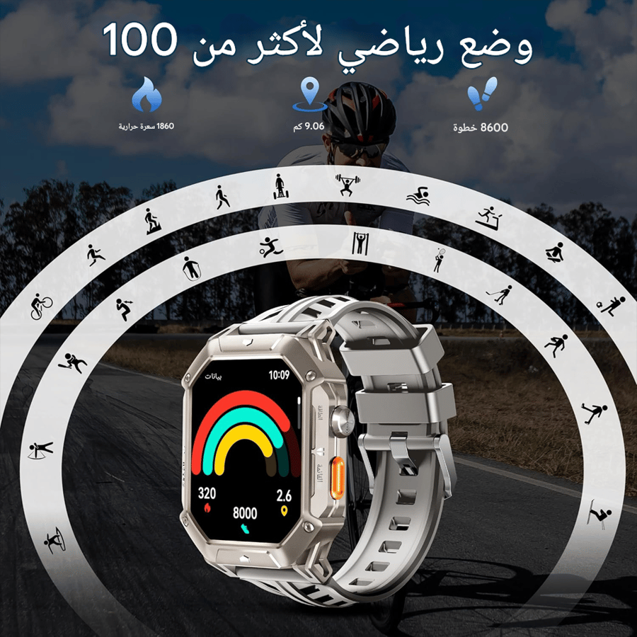 ساعة اوكتيل (أسود) 2.13 إنش BT80 - ضمان سنتين