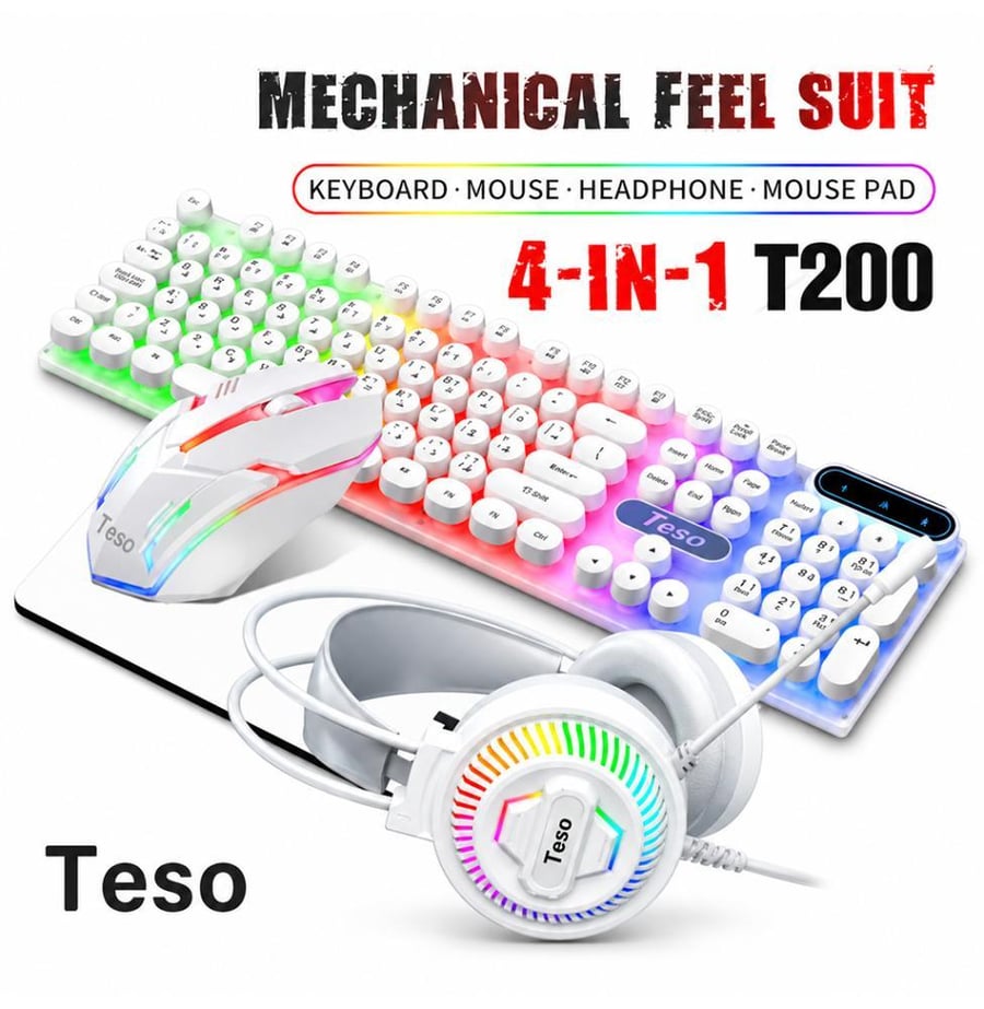 بكج الجيمنج TESO T300 4IN1 (كيبورد -سماعة رأس - ماوس - ماوس باد )