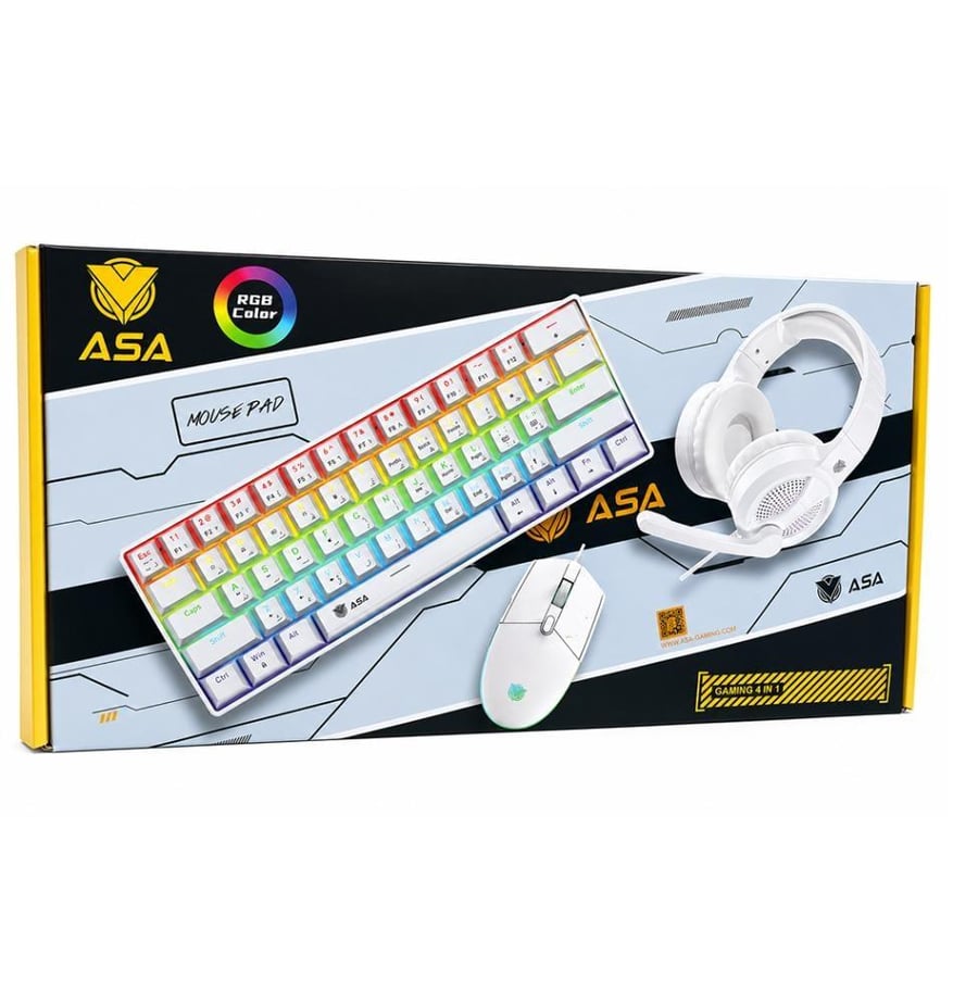 بكج الجيمنج ASA NEXT STEP 4IN1 (كيبورد - سماعة رأس - ماوس - ماوس باد )